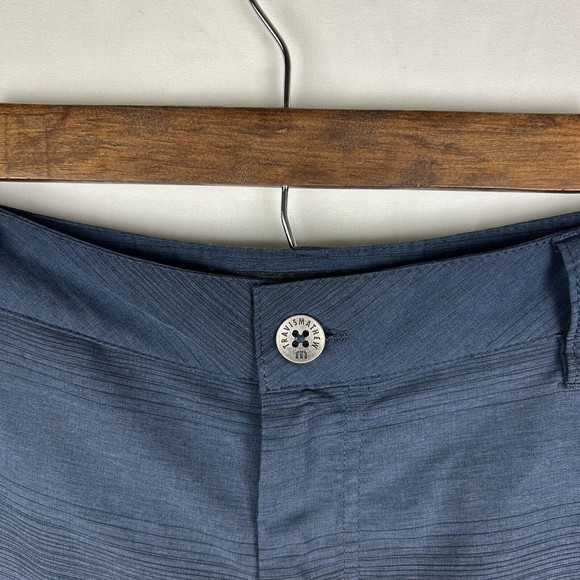 Travis Mathew Men's Blue Striped Stretch Golf Shorts‎ Size 34 - Picture 4 of 7